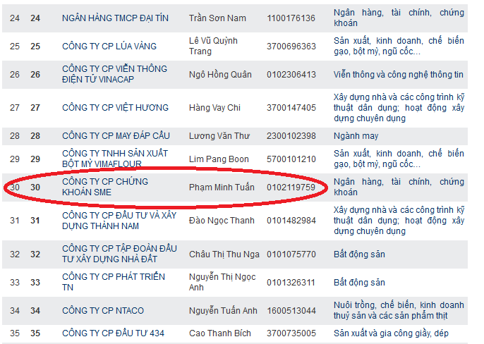 Bất ngờ chứng khoán SME được lọt top 30 doanh nghiệp tăng trưởng nhanh nhất 2012 (1)