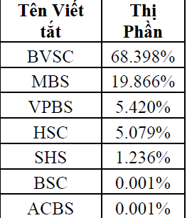 SSI và HSC chiếm gần 1/4 thị phần môi giới cổ phiếu sàn HoSe quý I/2013 (1)