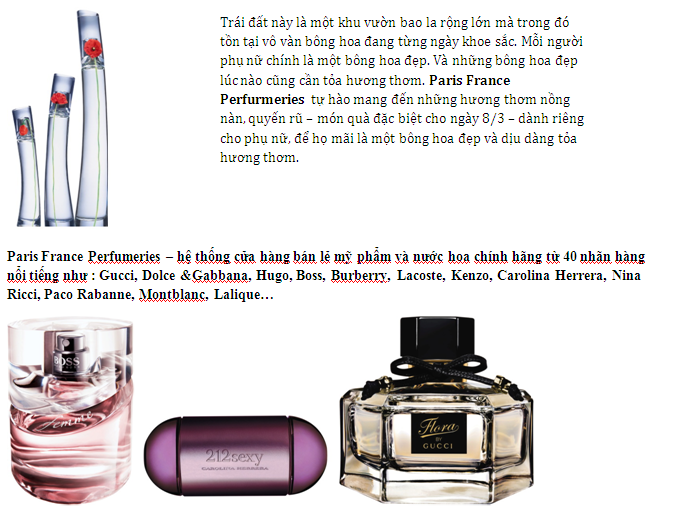 Chương trình Ưu đãi đặc biệt tại Paris France Perfumeries (1)