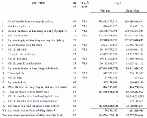 TCM: Lỗ ròng 14 tỷ đồng quý I năm 2012 (1)