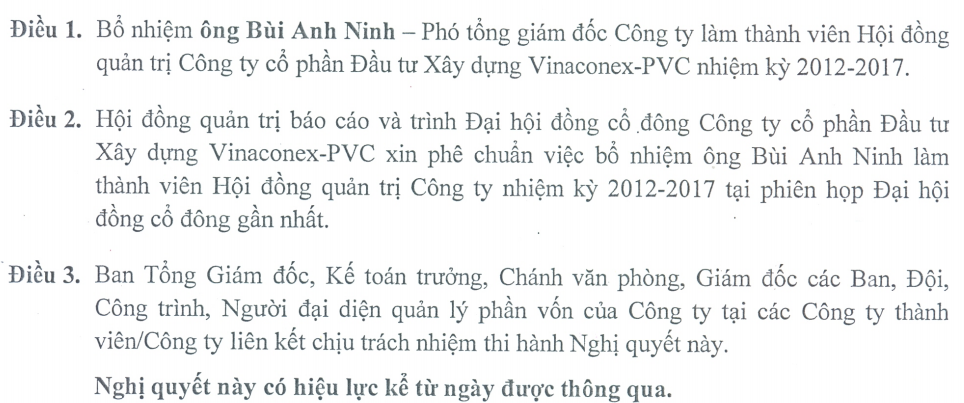 PVV: Bổ nhiệm ông Bùi Anh Ninh làm Thành viên HĐQT (1)