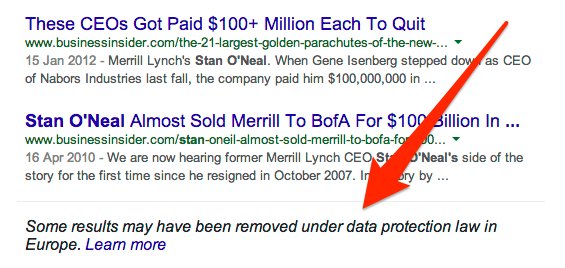Google chỉnh sửa kết quả tìm kiếm về Merrill Lynch (1)