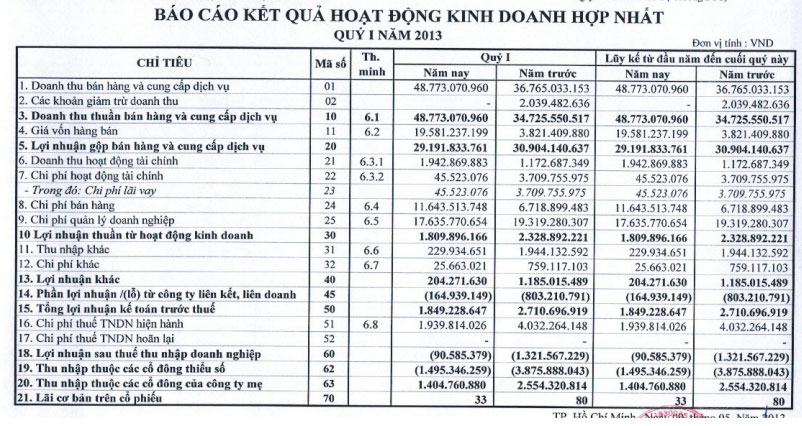 DXG: EPS quý I/2013 đạt 33 đ/CP (2)