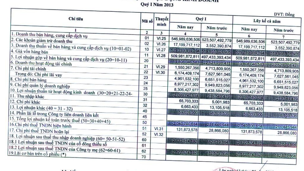 PIT: Quý I/2013 lỗ ròng 2,17 tỷ đồng (1)