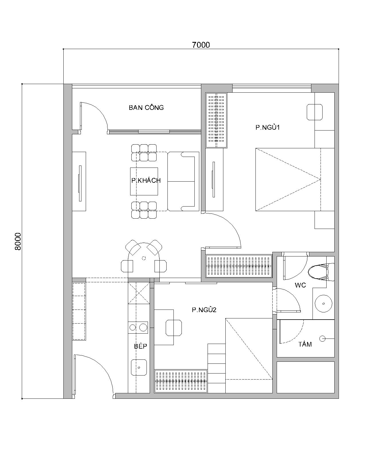 Tư vấn cải tạo căn hộ 54m2 từ 1 thành 2 phòng ngủ (2)