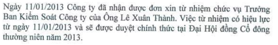 KAC: Ông Lê Xuân Thành từ chức trưởng Ban kiểm soát (1)