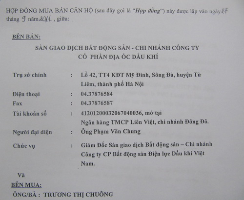 “Nghi án” PVL có dấu hiệu bán căn hộ trái luật (1)