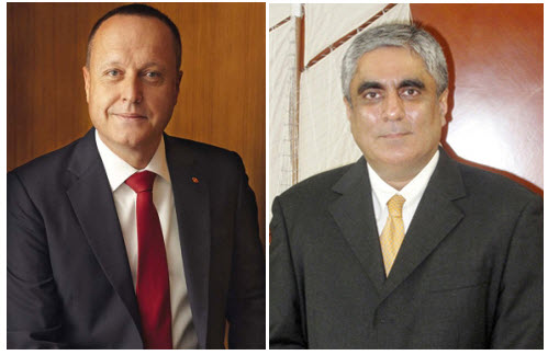 Hai CEO ngoại của Techcombank (trái) và MaritimeBank (phải) được bổ nhiệm năm 2012 và được giới thiệu là những người giàu kinh nghiệm trong điều hành ngân hàng.