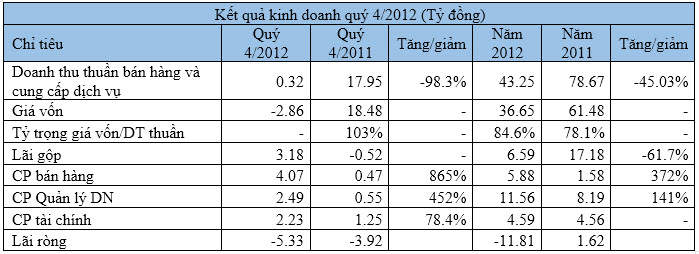 CIG: Cả năm lỗ 11,8 tỷ đồng (1)