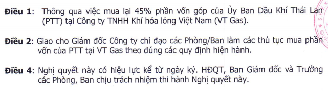 PGS: Mua lại 45% vốn góp của Ủy ban Dầu khí Thái Lan tại VT Gas (1)