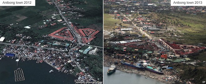 Miền trung Philippines trước và sau siêu bão Haiyan (1)