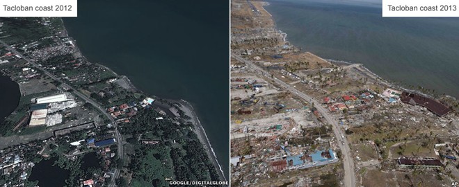 Miền trung Philippines trước và sau siêu bão Haiyan (2)