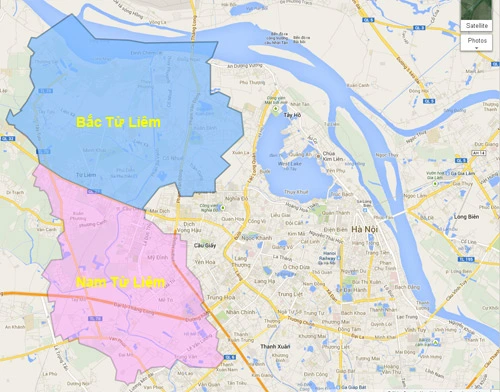 Chính thức ghi tên quận Nam - Bắc Từ Liêm trên bản đồ Hà Nội