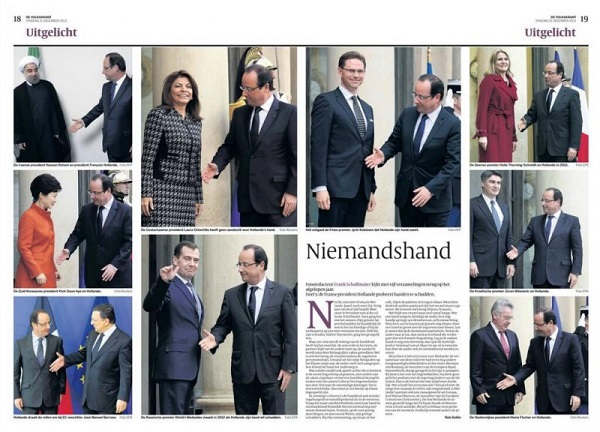 Tổng thống Pháp lúng túng khi nhiệt tình bắt tay nhưng bị thờ ơ