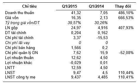 Sudico (SJS): Quý 1/2015 lãi ròng 9,4 tỷ đồng tăng 110% so với cùng kỳ (1)