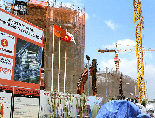 Dự kiến cuối năm nay, dự án Bệnh viện Vinmec Sài Gòn sẽ được thi công hoàn thiện và đi vào hoạt động đầu tiên trong khu đại dự án Vinhomes Central Park.