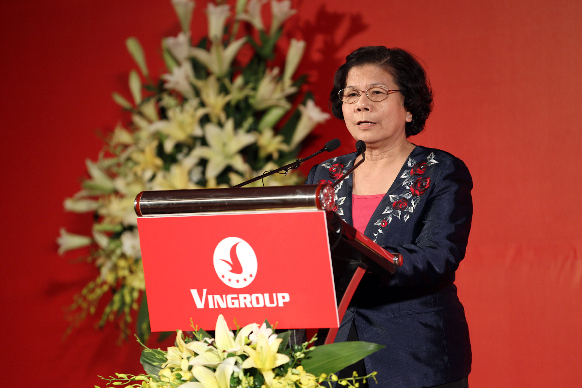 
Có mặt tại buổi lễ ký kết, bà Vũ Kim Hạnh, Chủ tịch Hiệp hội Hàng Việt Nam chất lượng cao
