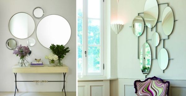Trang trí hành lang bằng những chiếc gương với nhiều kích cỡ khác nhau không chỉ mang lại sự ấm cúng, tươi mới mà còn làm cho hành lang trở nên rộng rãi hơn, thoáng mát hơn.