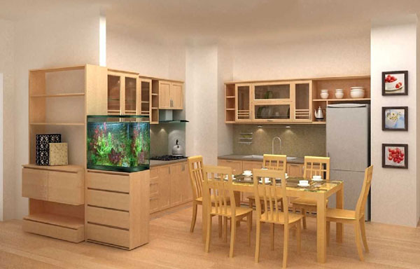 Bàn ăn đối diện bếp nấu ảnh hưởng không tốt đến sức khỏe gia đình bạn.