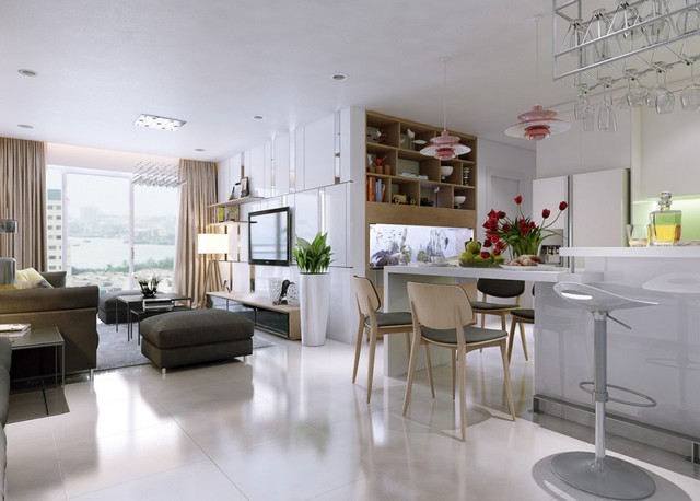 Từ sự đơn giản trong bố cục, những kết hợp ăn ý về màu sắc đã làm cho không gian nhà bạn trở nên thông thoáng, trẻ trung mà không kém phần hiện đại, sang trọng.