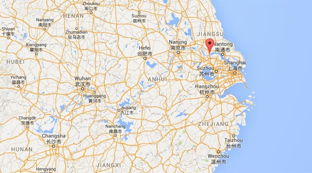 Địa điểm xảy ra vụ nổ ở miền đông Trung Quốc. Đồ họa: RT