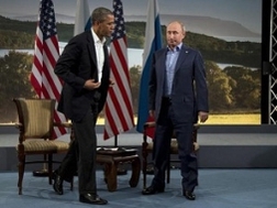 Ông Obama và ông Putin gặp nhau tại hội nghị G8 ở Bắc Ireland hồi tháng Sáu (Nguồn: AP)