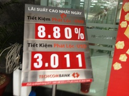 Biểu lãi suất huy động tại Techcombank sáng 1/4