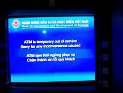 Nhiều ATM ở Hà Nội gặp sự cố đồng loạt