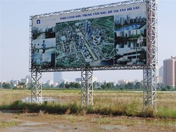 Nơi làm lễ động thổ dự án tháng 11/2012 nay vẫn là bãi đất hoang .