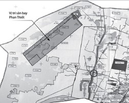 Vị trí sân bay Phan Thiết trên bản đồ quy hoạch