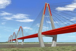 Cầu Nhật Tân là một trong những công trình ODA trọng điểm.