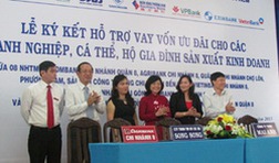 Ký kết hỗ trợ vốn vay ưu đãi cho các doanh nghiệp, hộ sản xuất kinh doanh