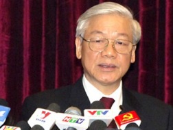 Tổng Bí thư Nguyễn Phú Trọng phát biểu khai mạc Hội nghị Trung ương 7 (khoá XI). 