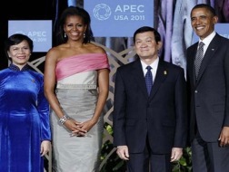 Chủ tịch nước Việt Nam Trương Tấn Sang cùng phu nhân từng gặp Tổng thống Mỹ Barack Obama và phu nhân tại hội nghị APEC năm 2011.