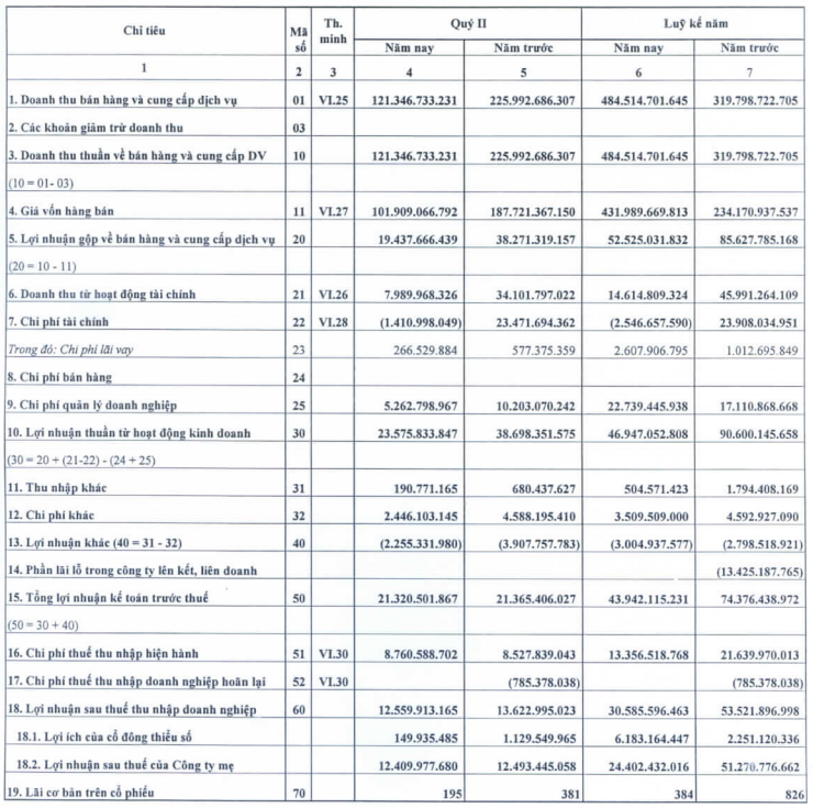 NTL: Dư tiền cuối quý II đạt 263 tỷ đồng (1)