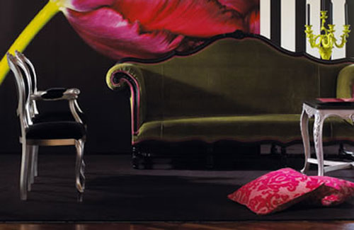 Dark Living Room With Bright Accents